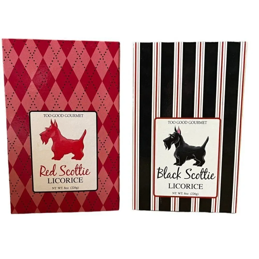 Scottish Terrier Licorice Box Only Black and Red Scottie Dog Lot 2 Decorative